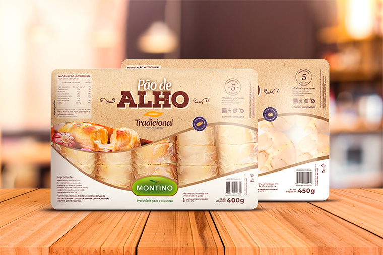 Novas embalagens de Pão de Alho Montino