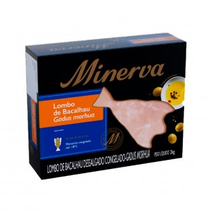 LOMBO DE BACALHAU MINERVA CX 9,6KG 12X800GR