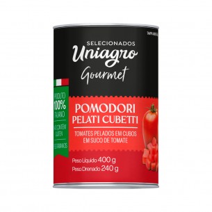 TOMATE PELADO EM CUBOS LT UNIAGRO 400G