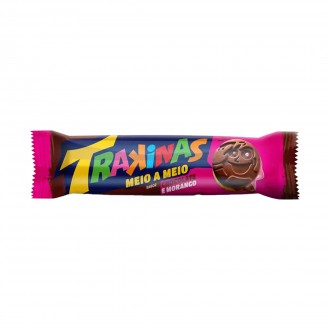 BISCOITO RECH TRAKINAS MEIO A MEIO CHOC E MORANGO
